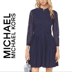 NWOT Michael Kors Daisy Blue Eyelet Cotton Dress
